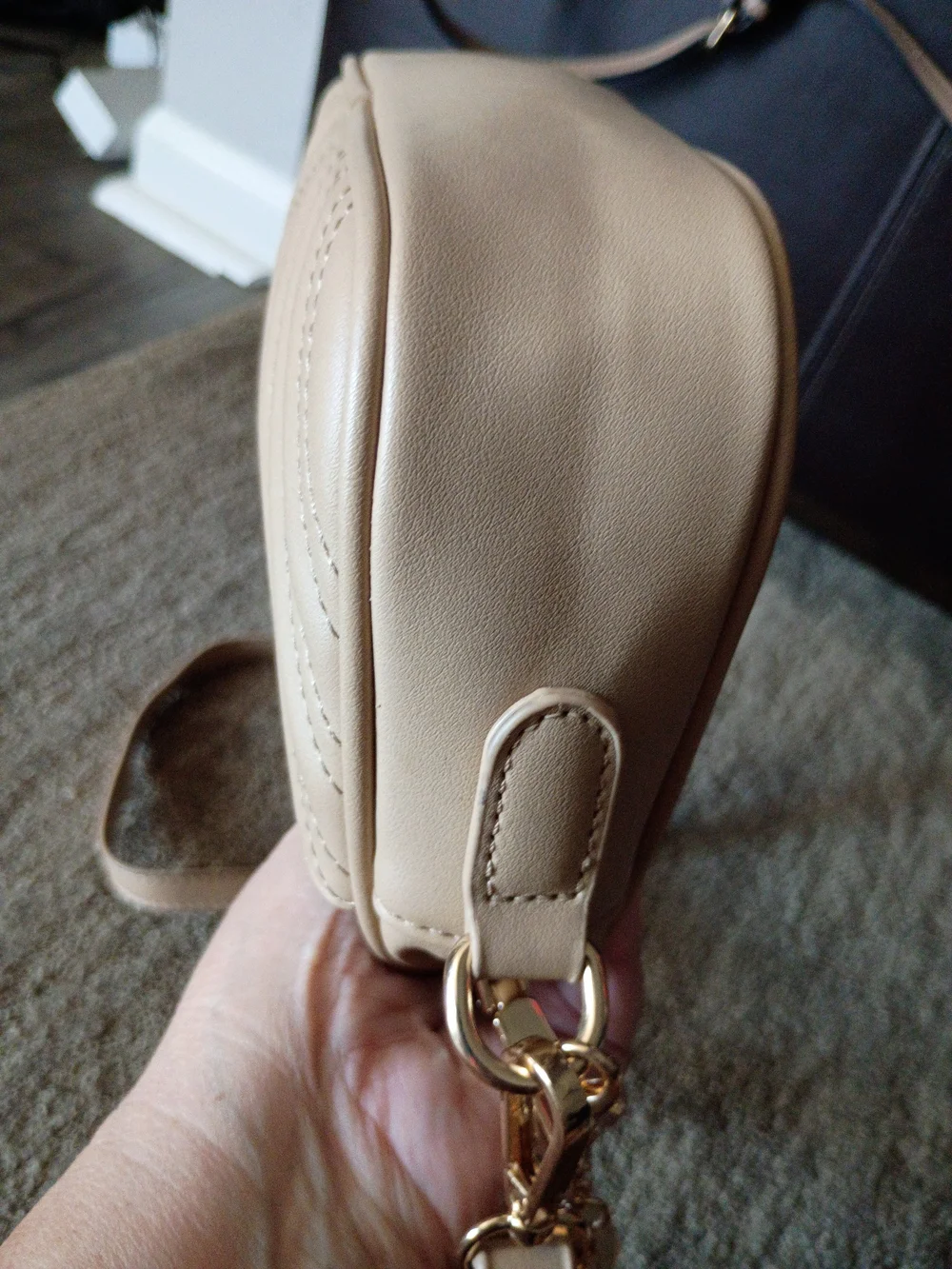 Classic Quilted Crossbody Bag - Cream